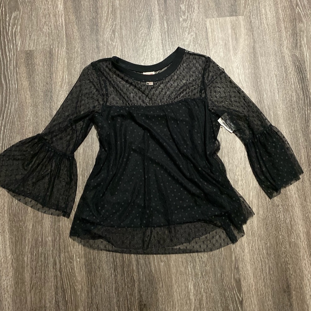 Sheer polka dot blouse